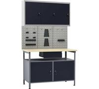 Établi avec 3 parois d'outils et 1 armoire murale