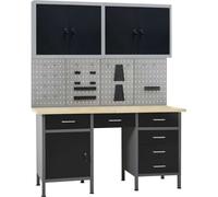 Établi avec 4 parois d'outils et 2 armoires murales