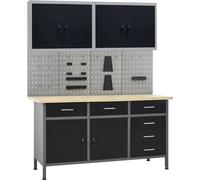 Établi avec 4 parois d'outils et 2 armoires murales