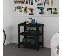 Établi avec étagère avec stockage Bois de pin massif Établi vidaXL vidaXL