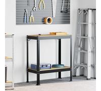 Établi avec étagère noire - 81 x 41 x 91 cm - Contreplaqué et métal - Table d'atelier avec tiroir, paroi perforée, étagère, plan de travail stable, résistant à la corrosion, idéal pour atelier, garage