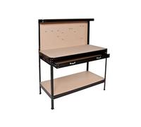 ETABLI - TECTAKE - Établi d’Atelier + Panneau à Outils et Tiroir de Rangement en Bois et Acier 120 cm x 60 cm x 156 cm