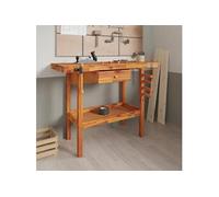 vidaXL Ãtabli avec tiroir et Ã©taux 124x52x83 cm Bois massif d'acacia