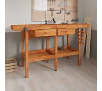 Établi avec Tiroir et Étaux Banc d'Atelier Bricolage Bois Massif d'Acacia vidaXL