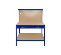 Etabli Bleu Métallique de Travail avec Tiroirs & Panneaux Perforés LED Bleu G