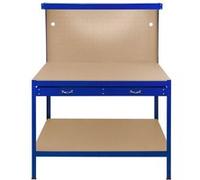 Etabli Bleu Métallique de Travail avec Tiroirs & Panneaux Perforés LED Bleu G