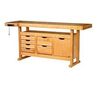 Outifrance 0013117 Etabli en Bois avec caisson à 6 tiroirs/porte 1,75 m