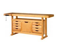 Etabli bois multiplis - longueur 1,75 m - 8 tiroirs - presse horizontale OUTIFRANCE