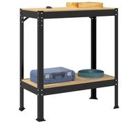 Établi d’Atelier, Table de Travail Bricolage Établi Atelier Garage Noir 81 x 41 x 91 cm Bois d'ingénierie et métal