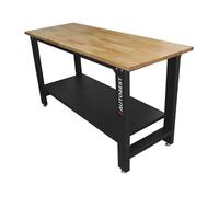 Etabli d'Atelier - Table de Travail Noir en Métal - Plateau bois - Dimensions 1600x600x880 ep 25mm