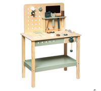 Atmosphera Établi de bricolage enfant Forêt 75 cm en bois Beige & Vert À partir de 3 ans