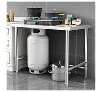 Établi de cuisine en acier inoxydable, table de préparation multifonctionnelle avec étagère de table de cuisson robuste pour restaurant, cuisine, bar et garage