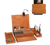 Établi de modélisme, Table de Construction de modèles Pliable avec éclairage LED et Tapis de découpe A5, kit d'organisation pour modèles Miniatures, pour la Coloration, Le Bricolage