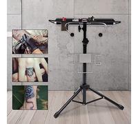 Établi de tatouage portable amovible pour studio - Table de bureau réglable en hauteur - Tatouage - Accessoire de beauté - Bureau professionnel avec étagère - Support de tasse - Noir