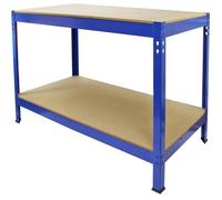Établi de Travail en Acier Sans Boulons Bleu Q-Rax 120cm x 60cm x 90cm