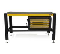 Etabli de travail + module 4 tiroirs Plateau 150 x 78cm Anti rayures 4 pieds réglables Charge 2000 kg VITO