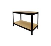 MonsterShop Établi de travail Q-Rax Noir 100 cm - MDF - Capacité 400 kg (200 kg/planche)