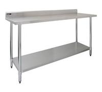Établi en Acier Inoxydable Préparation Cuisine - 180 cm de Largeur Argenté G