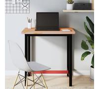 Établi en bois de hêtre massif et métal robuste, 80 x 55 x 81,5 cm, table de travail stable avec grand espace de travail, polyvalent pour atelier, garage, salle de loisirs, idéal pour le bricolage