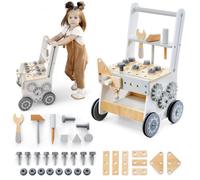 Établi Enfant Atelier de Bricolage à Roulette - Mamabrum - 34 Pièces Accessoires - Gris - Matériaux écologiques