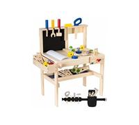 Mamabrum Établi enfant Modèle 75 pièces Bois durable Sécurité maximale