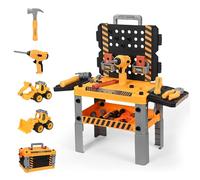 Etabli Enfant De 92 Pcs Pour Les 3 Ans Et Plus, Avec Outils Comprenant Des Outils Et Des Accessoires, Des Camions De Construction Assemblables Pour Développer Les Compétences Pratiques & L'imagination