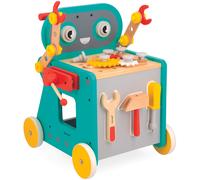 Janod - Mon Premier Jeu de Construction - Chariot Robot - Jeu de Bricolage & Imitation - 38 Accessoires - Développe la Motricité Fine - 18 Mois + - J06456
