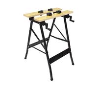 Établi étau portable - Plateau bois - 4 butées amovibles - Pliable - Gradué