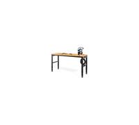 VEVOR Établi Garage Atelier 135x46x97 cm Table de Travail Hauteur Réglable 72-97 cm, Établi Plateau en Bois de Chêne Cadre en Acier, Établi Multifonctionnel Robuste Stable pour Réparation Bricolage