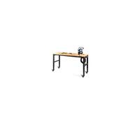 VEVOR Établi 122x51x104 cm - Hauteur réglable 79-104 cm, plateau chêne, cadre acier, 4 roulettes
