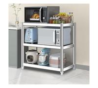 Établi industriel en acier inoxydable - Table de préparation de cuisine et de garage à hauteur réglable, étagère robuste à 3 niveaux, table de travail robuste (80 x 40 x 80 cm)