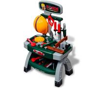 vidaXL Établi-jouet avec outils pour enfants Vert et Gris