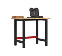 vidaXL Établi marron clair bois de chêne massif rectangulaire