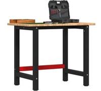 vidaXL Établi marron clair bois de chêne massif rectangulaire