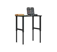 Établi marron foncé 80x60x(71,5 98) cm bois de chêne massif marron foncé et noir G