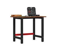 vidaXL Établi marron foncé bois de chêne massif rectangulaire