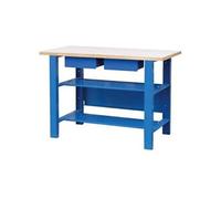 Outifrance Établi mécanicien – longueur 1,20 m – plateau bois – 2 tiroirs
