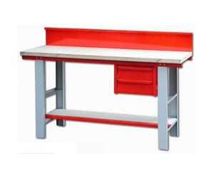 Établi - métal bois - mécanicien - à rayon - 1,50 m - bloc 2 tiroirs OUTIFRANCE