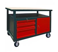 Etabli mobile 3 tiroirs - 1 porte - 1200 x 600 mm D40911