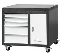 Etabli mobile avec plateau en fonte 900x600x800 mm avec 1 porte et 5 tirroirs MW-Tech SF-WBD2