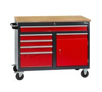 Établi mobile Servante 5 tiroirs / 1 porte - 126 x 61 x 93 cm D21253