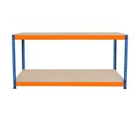Établi - MONSTERSHOP - 2 Niveaux - 300kg par étagère - Acier et panneau de particules