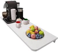 Établi mural pliable en acier laminé à froid - Support de table pliable pour économiser de l'espace - Bureau flottant pour la maison et le bureau - Blanc - 60 x 25 cm