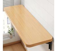 Établi mural pliable pour économiser de l'espace - Supports robustes pour petit bureau à domicile - Compact - 60 x 30 cm - Marron - Table murale polyvalente