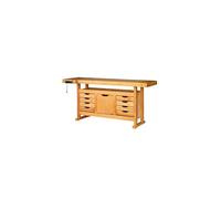 Etabli - OUTIFRANCE - Bois - 1,75 m - Caisson de rangement - 8 tiroirs