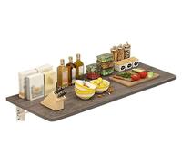 Établi pliable à fixation murale, surface facile à nettoyer, peu encombrante, pour ordinateur portable, étude, salle à manger, balcon, chambre à coucher, salle de bain, marron, 100 x 30 cm