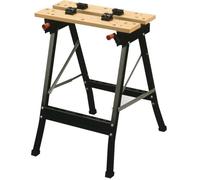 Etabli pliable MEISTER - JOBBY - Métal et bois - 60,5 x 64 x 78,5 cm - Noir - Table de travail et de serrage