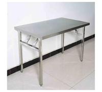 Établi pliable portable en acier inoxydable - Table de préparation de cuisine à double ressorts pour buanderie et garage 4 cm d'épaisseur 60 x 40 x 55 cm