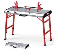 Etabli Pliant COSTWAY-Table de Travail 107 x 53 cm-Hauteur Réglable-Cadre en Métal Charge 450KG-2 Serre-joints-Poignée de Transport