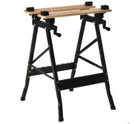 Établi pliant établi de serrage - HOMCOM - 4 serre-joints - charge 150 kg - structure en acier - 63,5x60,5x78cm - noir